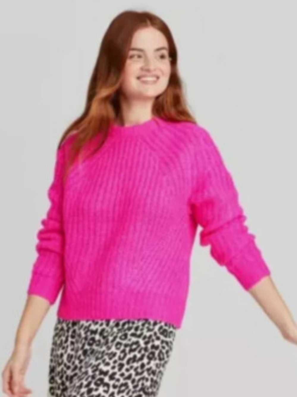 a new day Bright Pink Sweater
